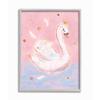 Stupell Industries Princess Swan Lake Girl's Nursery Animal Illustration, Designed by Ziwei Li Wall Art, 16 x 20, Grey Framed view 1