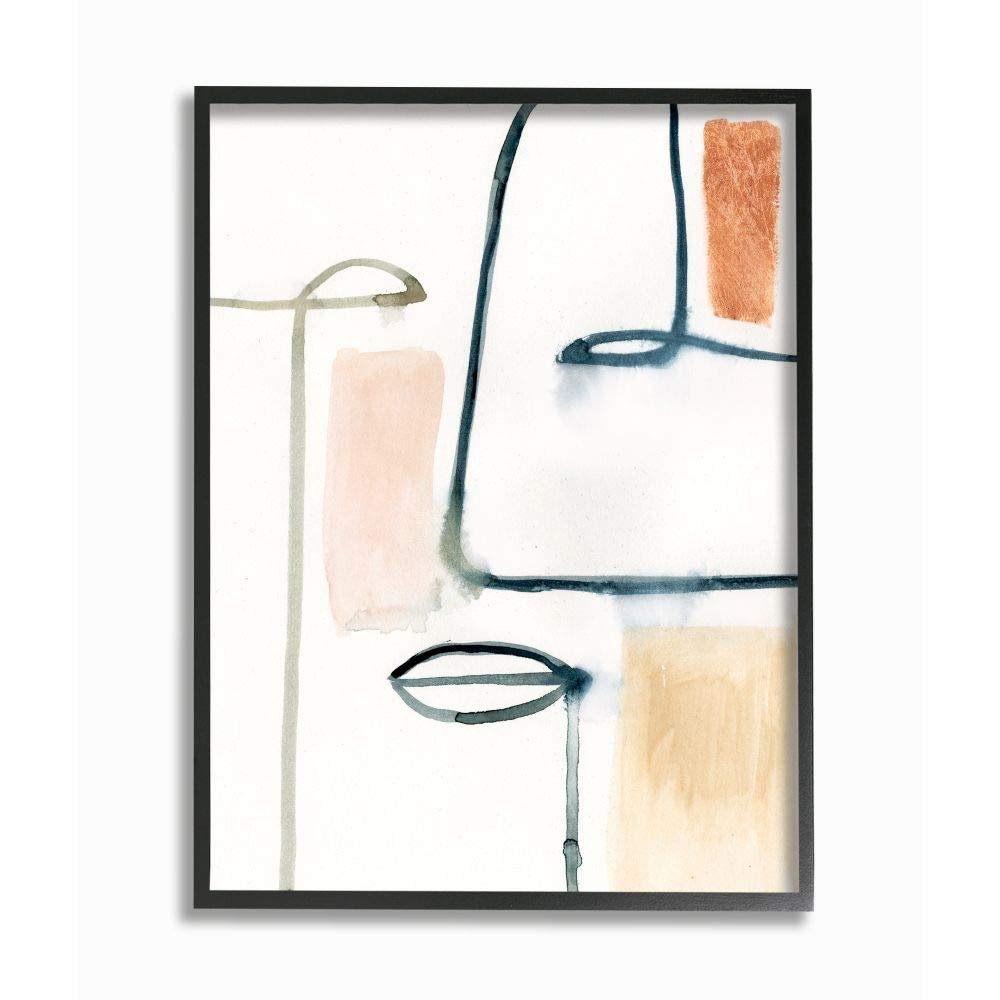 Stupell Industries Color Block Organic Line Facial Features Abstract