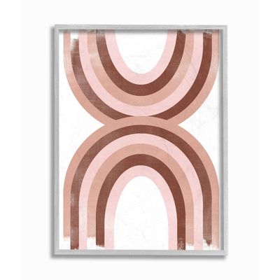 Stupell Industries Pink Brown Rainbow Retro Color Curves
