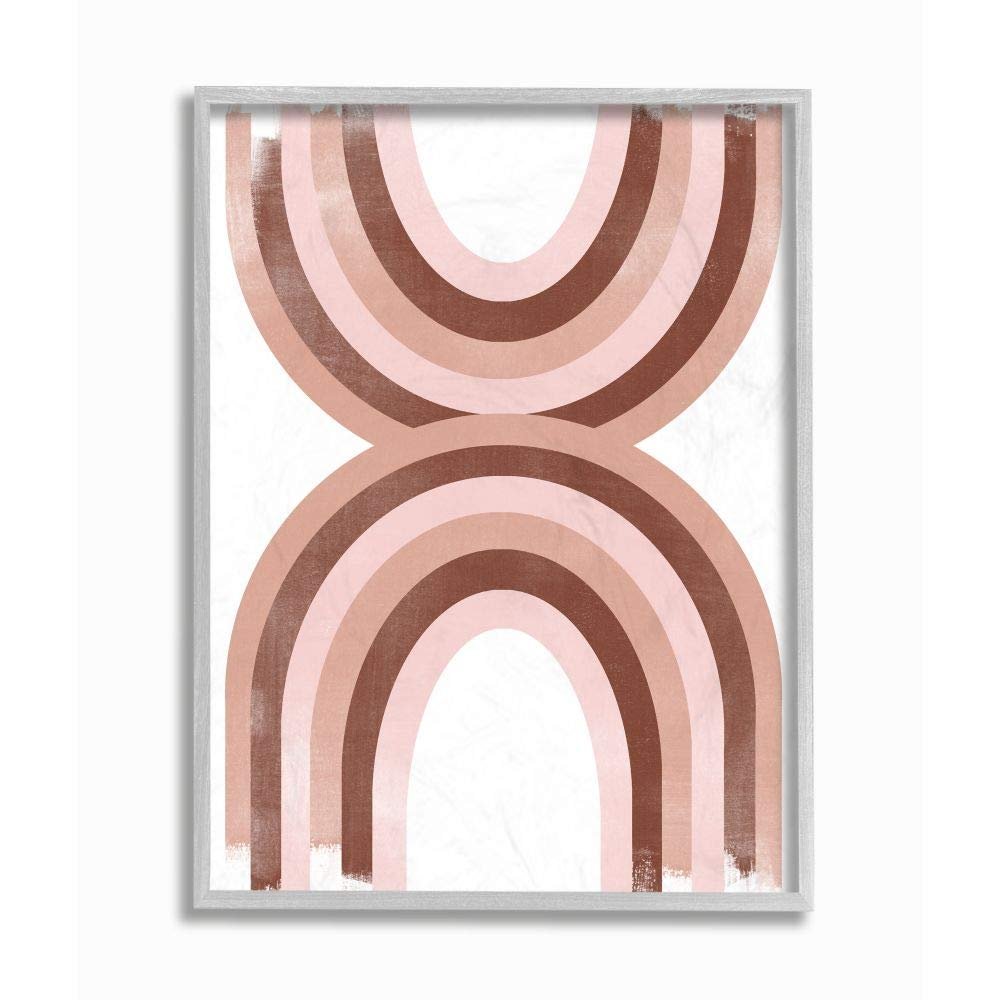 Stupell Industries Pink Brown Rainbow Retro Color Curves