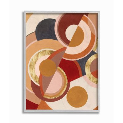 Stupell Industries Abstract Organic Red Brown Circles Asymmetric Design