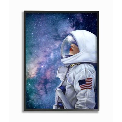 Stupell Industries Outer Space Astronaut Female Astronaut Lipstick Detail, Design by Ziwei Li