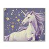 Stupell Industries Purple Unicorn in Starry Night Sky Space Fantasy, Designed by Ziwei Li Wall Art, 16 x 20, Grey Framed view 1
