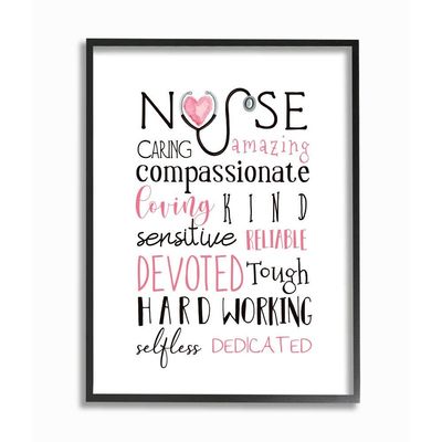 Stupell Industries Nurse Inspirational Description Healthcare Professional Gratitude, Designed by Elizabeth Tyndall Wall Art, 16 x 20, Black Framed