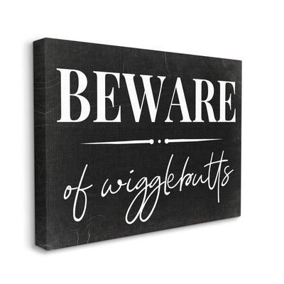 Stupell Industries Beware of Wigglebutts Pet Home Welcome Sign, Designed by Daphne Polselli Wall Art, 16 x 20, Canvas