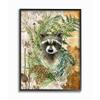Stupell Industries Children's Racoon in Forest Wild Animal Illustration, Designed by Sherri Buck Baldwin Wall Art, 16 x 20, Black Framed view 1