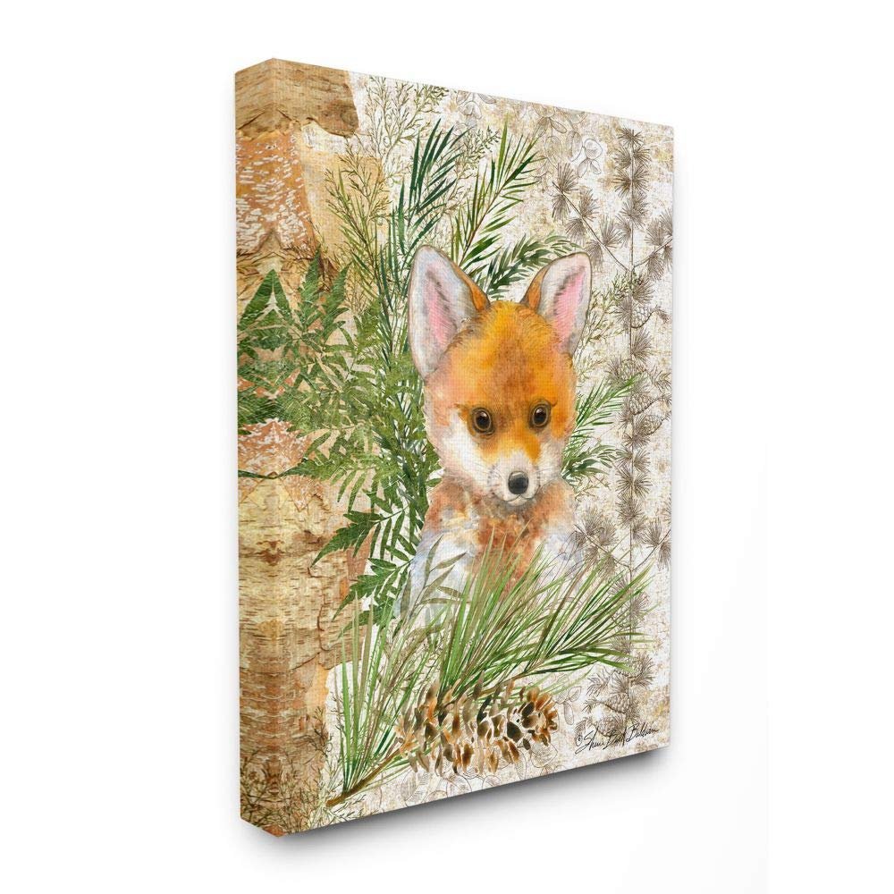 Stupell Industries Nursery Red Fox Forest Animal Children's Illustration, Designed by Sherri Buck Baldwin Wall Art, 24 x 30, Canvas