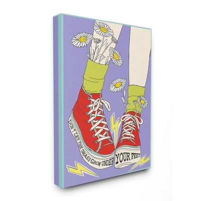 Stupell Industries Dont Let Grass Grow Under Your Feet Shoes Fashion Quote