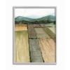 Stupell Industries Soft Green Farm Land and Mountain Landscape, Designed by Grace Popp Wall Art, 16 x 20, Grey Framed view 1