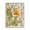 Stupell Industries Nursery Red Fox Forest Animal Children's Illustration, Designed by Sherri Buck Baldwin Wall Art, 16 x 20, Grey Framed view 1