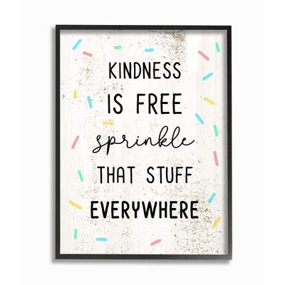 Stupell Industries Sprinkle Kindness Everywhere Fun Motivational Reference, Designed by Daphne Polselli Wall Art, 16 x 20, Black Framed
