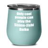 EzGift Funny Shime-jishi Daiko Player Wine Glass Musician Gift Gag Insulated Tumbler With Lid Teal view 1