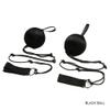 2Pcs Silk Veil + 2Pcs Poi Chain Ball Women Belly Dance Poi Streamer Throw Ball Stage Props (DARKPURPLE WHITE) view 4
