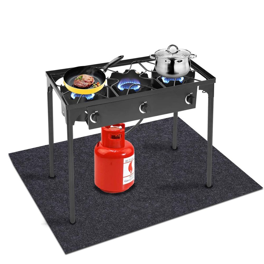 Turkey Fryer Mat,For floor surface/Absorbent mat Lightweight Washable Floor Mat to Protect Decks and Patios from Grease Splatter,Against Damage and Oil Stains or Grease Spillsback Non-slip (3640)