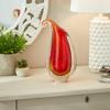 Red Curl Art Glass Vase 6.5x3x10.75 view 4