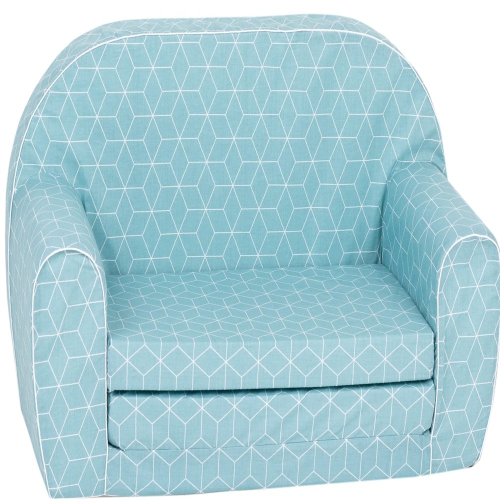 Delsit Kids Couch for Toddlers - 2 in 1 Convertible Foam Sofa to Lounger, Comfy Flip Out Lounge Chair for Children, Made in Europe