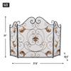 Zingz & Thingz 3 Panel Decorative Iron and Mesh Metal Fireplace Screen, Gold Fleur de Lis, 27.5x10.5x31 view 4