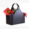 Leather Gift Basket,Magazine Newspaper Holder/Racks,Storage Organizer for Wine Flowers Fruits Candys,for Holiday Presents Christmas Display (Black #2) view 1