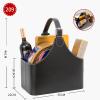 Leather Gift Basket,Magazine Newspaper Holder/Racks,Storage Organizer for Wine Flowers Fruits Candys,for Holiday Presents Christmas Display (Black #2) view 3