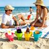 Home Queen Beach Cup Holder with Pocket, Multi-Functional Sand Cup Holder for Beverage Phone Sunglasses Key, Beach Accessory Drink Sand Coaster, 2-Pack, Navy view 4