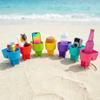 Home Queen Beach Cup Holder with Pocket, Multi-Functional Sand Cup Holder for Beverage Phone Sunglasses Key, Beach Accessory Drink Sand Coaster, 2-Pack, Blue view 4