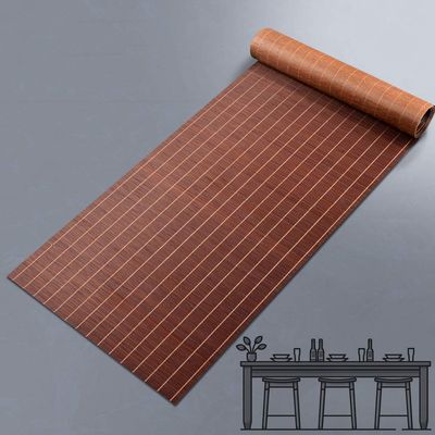 XQKXHZ Retro Table Runner, Handmade Bamboo Woven Home Waterproof Non-Slip Tea Tray Mat, for Meeting Room/Dining Table/Outdoor/Party, 1 Pcs,30120cm
