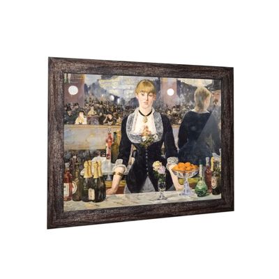 A Bar at Folies Bergere by Eduard Manet, Framed Wall Art Print, Wonderful Bar Decor for Home or Office, 11x14, 2422BW
