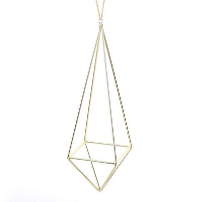 Youngy Gold Hanging Air Plant Holder with Chain Hanging Air Plant Holder Geometric Planter Metal Airplant Rack Hanger - Gold