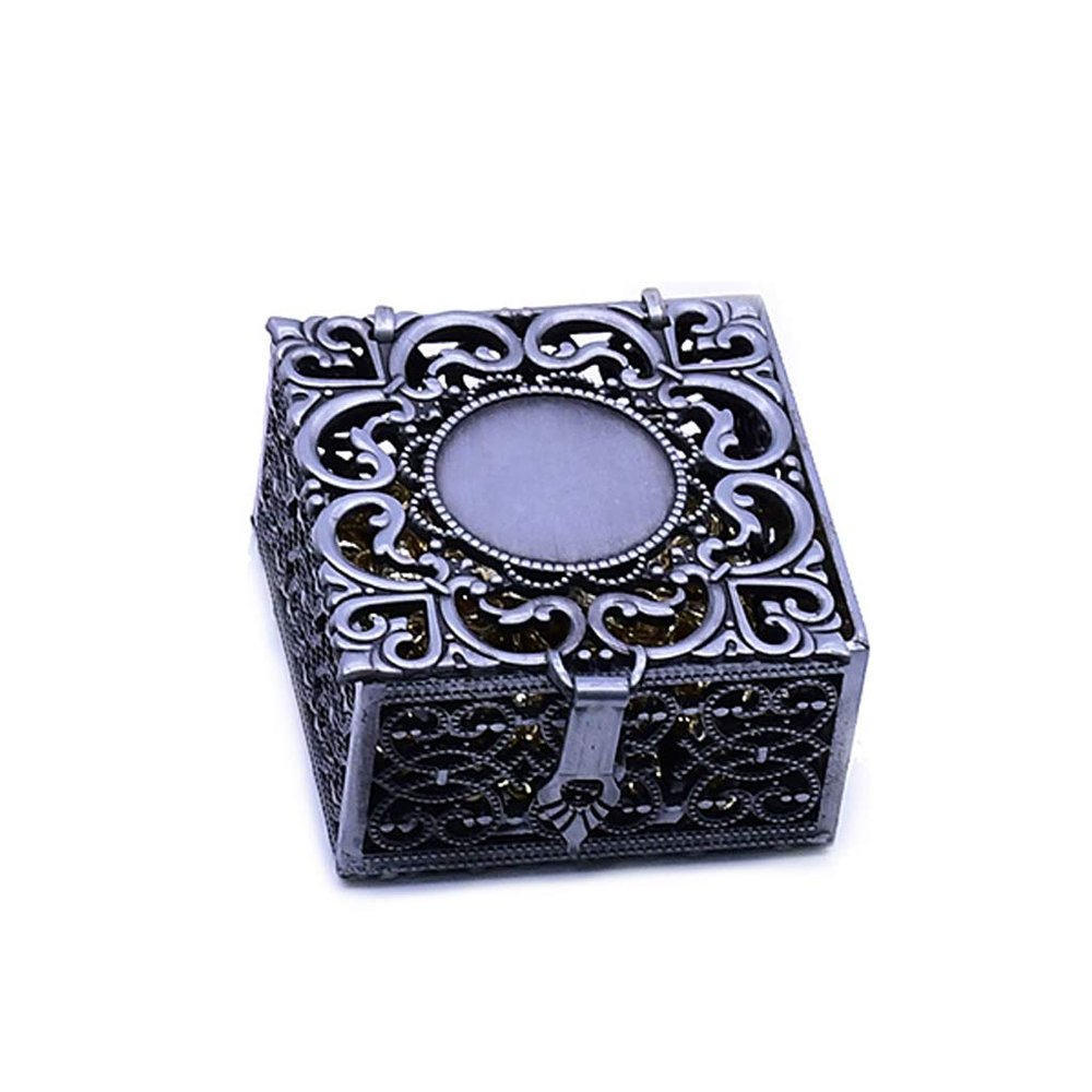 Youngy Rosary Box, Rosary Bead Box Necklace Metal Christian Catholic Religious Jewelry Case Storage - 3