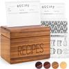 Apace Living Recipe Box with 50 Recipe Cards and Dividers - Vintage Style Sapele Wood 4x6 Recipe Holder Card Box - Exclusively from the Premier Collection - Fits 240 Cards view 1