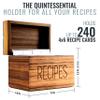 Apace Living Recipe Box with 50 Recipe Cards and Dividers - Vintage Style Sapele Wood 4x6 Recipe Holder Card Box - Exclusively from the Premier Collection - Fits 240 Cards view 2