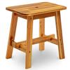 BEEFURNI Rectangular Acacia Wood Stool, Small Bench Seat, 18 Inch Stool, Wood Bathroom Vanity Bench, Plant Stand Indoor, 350 LBS Load Capacity, 1-Year Manufacturer Warranty (Natural Acacia) view 1