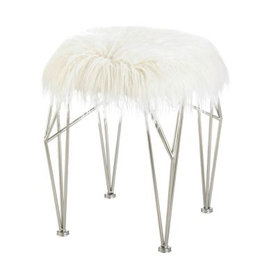 Accent Plus Fur Stool with Prism Legs
