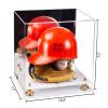 Better Display Cases Versatile Acrylic Display Case - Large Rectangle Box with Mirror, Gold Risers and White Base 14.5" x 11" x 12" (V44) view 2