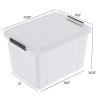 Farmoon 70 Quart Clear Storage Bin with Wheels, Large Plastic Lidded Container Box, 4 Packs view 2