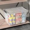 Farmoon 70 Quart Clear Storage Bin with Wheels, Large Plastic Lidded Container Box, 4 Packs view 3