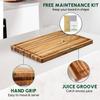 BEEFURNI Teak Wood Cutting Board with Juice Groove Hand Grip (XL, 24x18x1.5"), Extra Large Cutting Boards for Kitchen, Butcher Block, Serving & Charcuterie Board, Christmas Gift Box, 1-year Warranty view 4