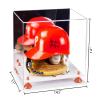 Better Display Cases Versatile Acrylic Display Case - Large Rectangle Box with Mirror, Orange Risers and White Base 14.5" x 11" x 12" (V44) view 2
