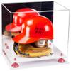 Better Display Cases Versatile Acrylic Display Case - Large Rectangle Box with Mirror, Pink Risers and White Base 14.5" x 11" x 12" (V44) view 1