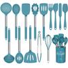 15 Pcs Silicone Cooking Utensils Kitchen Utensil Set - Umite Chef 446F Heat Resistant Stainless Steel Handles Kitchen Gadgets Tools Set for Nonstick Cookware(Blue) view 1