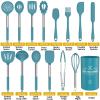 15 Pcs Silicone Cooking Utensils Kitchen Utensil Set - Umite Chef 446F Heat Resistant Stainless Steel Handles Kitchen Gadgets Tools Set for Nonstick Cookware(Blue) view 2