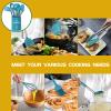 15 Pcs Silicone Cooking Utensils Kitchen Utensil Set - Umite Chef 446F Heat Resistant Stainless Steel Handles Kitchen Gadgets Tools Set for Nonstick Cookware(Blue) view 4