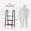 VASAGLE Ladder Shelf, 4-Tier Bookshelf, Storage Rack, Bookcase with Steel Frame, for Living Room, Home Office, Kitchen, Bedroom, Industrial Style, Hazelnut Brown and Ink Black ULLS044B03 view 3
