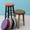 ALoveTree Round Stool Covers Breathable Linen Padding Cushion Round Stool Seat Cover with Elastic Protectors Diam 13"(Thk 2") Lime view 4
