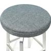 ALoveTree Round Stool Covers Breathable Linen Padding Cushion Round Stool Seat Cover with Elastic Protectors Diam 13"(Thk 0.8") Deep Gray view 1