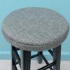 ALoveTree Round Stool Covers Breathable Linen Padding Cushion Round Stool Seat Cover with Elastic Protectors Diam 13"(Thk 0.8") Deep Gray view 2