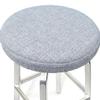 ALoveTree Round Stool Covers Breathable Linen Padding Cushion Round Stool Seat Cover with Elastic Protectors Diam 14"(Thk 0.8") Lime view 1