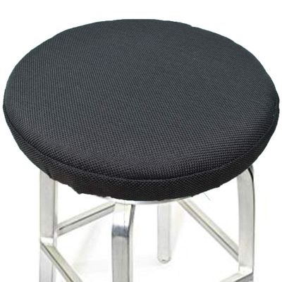 ALoveTree Round Stool Covers Breathable Linen Padding Cushion Round Stool Seat Cover with Elastic Protectors Diam 13"(Thk 0.4") Black