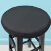 ALoveTree Round Stool Covers Breathable Linen Padding Cushion Round Stool Seat Cover with Elastic Protectors Diam 13"(Thk 0.4") Black view 2