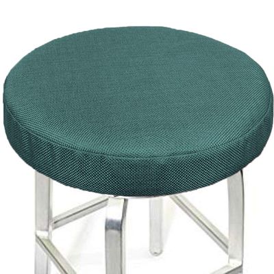 ALoveTree Round Stool Covers Breathable Linen Padding Cushion Round Stool Seat Cover with Elastic Protectors Diam 14"(Thk 0.4") Retro Green